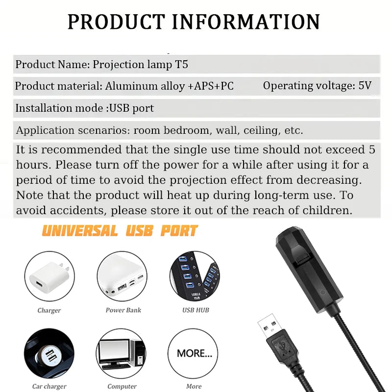 Moon Black Cat Projector Lamp – 360° Halloween Light