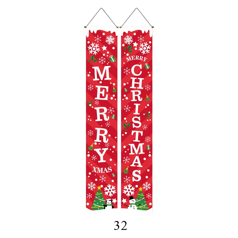 Pair of Christmas Hanging Banners – 180cm Festive Décor