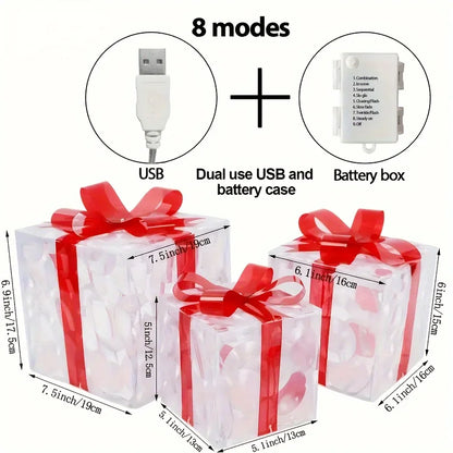 Christmas Luminous Decorative Lights – 3-Piece Set with Gift Box