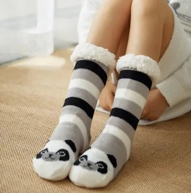 Winter Warm Plush Socks – Christmas Animal Design