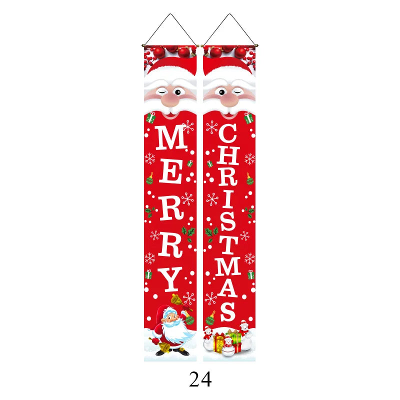 Pair of Christmas Hanging Banners – 180cm Festive Décor