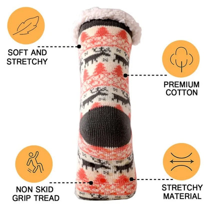 Winter Warm Plush Socks – Christmas Animal Design