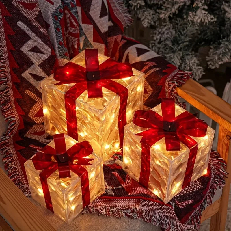 Christmas Luminous Decorative Lights – 3-Piece Set with Gift Box