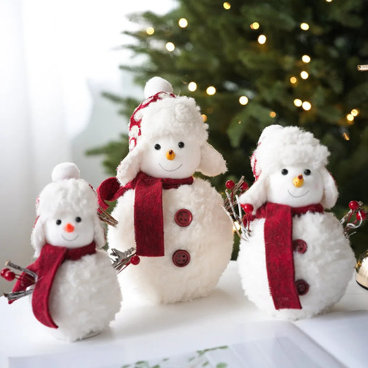 Plush Knitted Christmas Snowman
