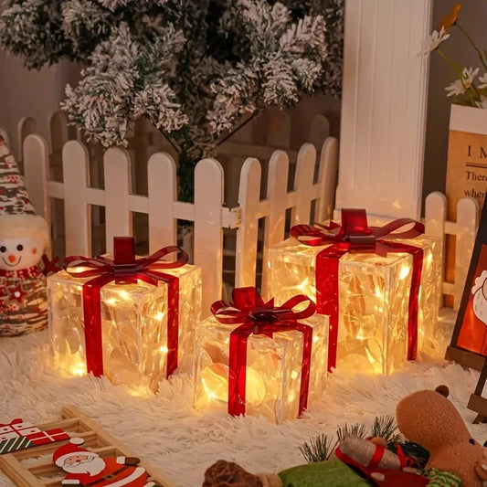 Christmas Luminous Decorative Lights – 3-Piece Set with Gift Box