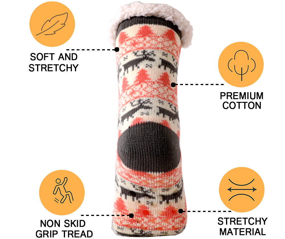Winter Warm Plush Socks – Christmas Animal Design