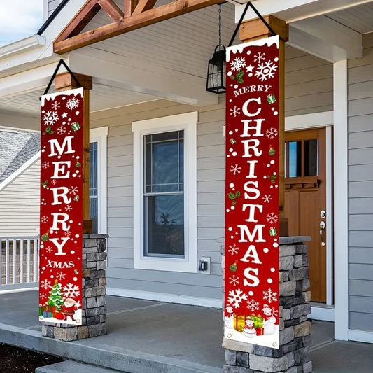 Pair of Christmas Hanging Banners – 180cm Festive Décor