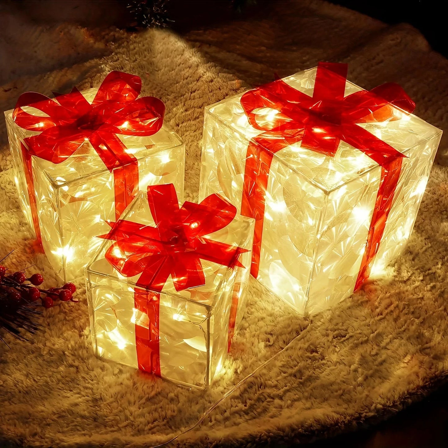 Christmas Luminous Decorative Lights – 3-Piece Set with Gift Box