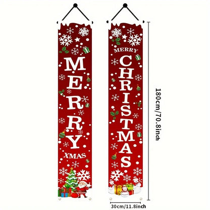 Pair of Christmas Hanging Banners – 180cm Festive Décor