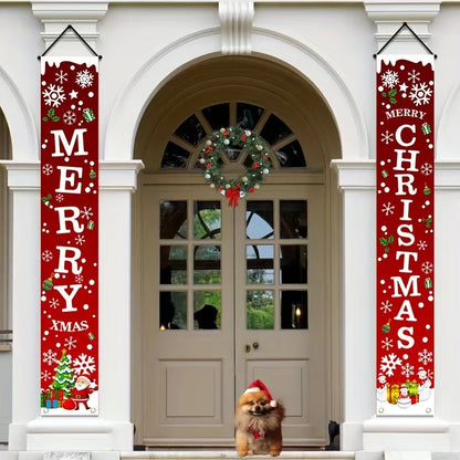 Pair of Christmas Hanging Banners – 180cm Festive Décor