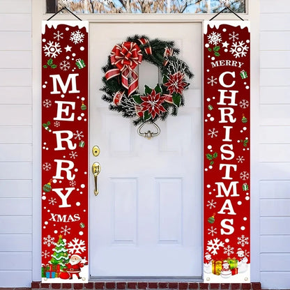 Pair of Christmas Hanging Banners – 180cm Festive Décor