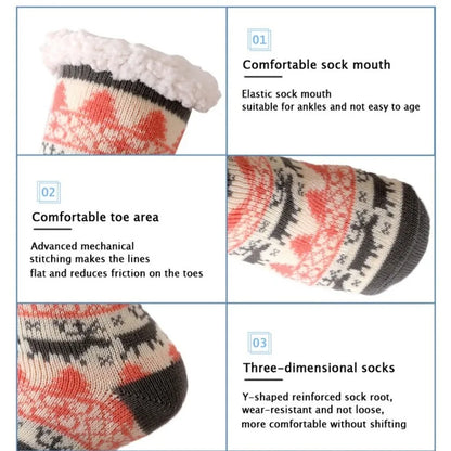 Winter Warm Plush Socks – Christmas Animal Design