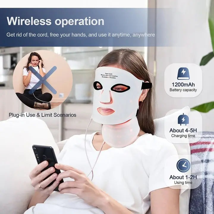 Silicone LED Face & Neck Mask – 7 Color Light Therapy