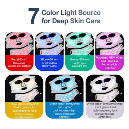 Silicone LED Face & Neck Mask – 7 Color Light Therapy