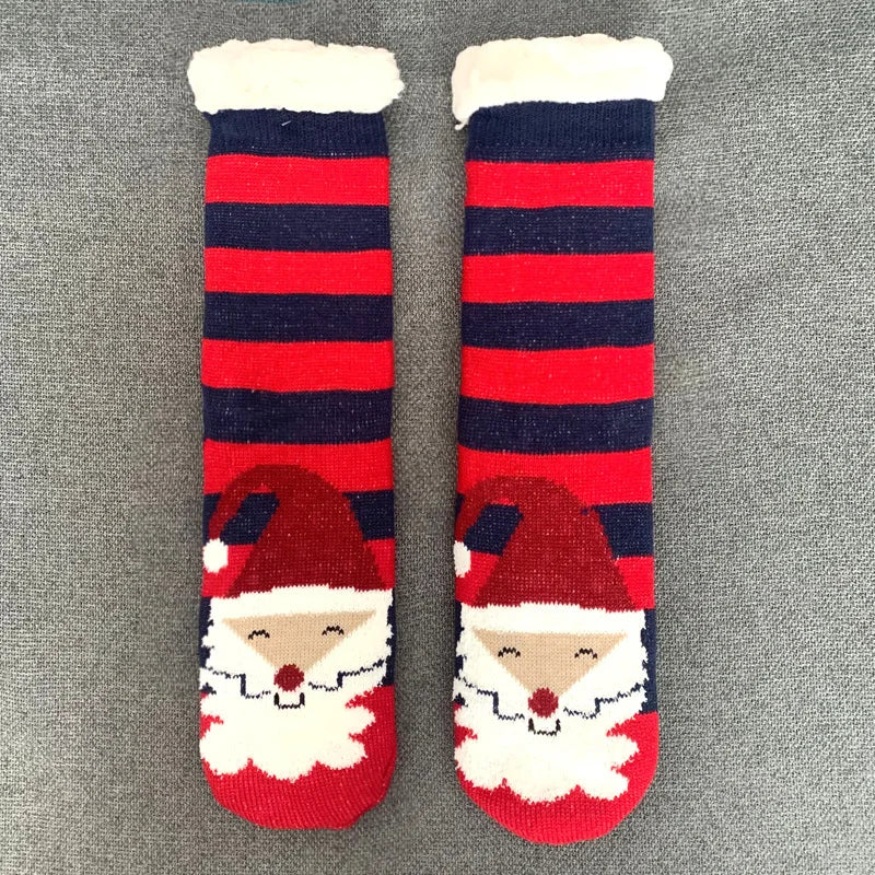 Winter Warm Plush Socks – Christmas Animal Design