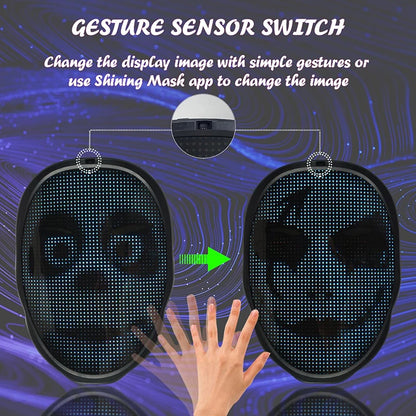LED Programmable Mask – App Controlled Halloween Light-Up Mask