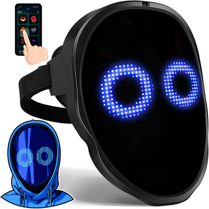 LED Programmable Mask – App Controlled Halloween Light-Up Mask