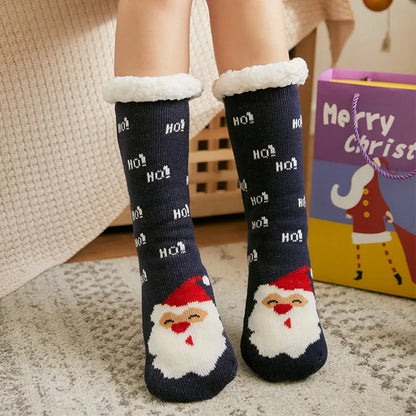 Winter Warm Plush Socks – Christmas Animal Design