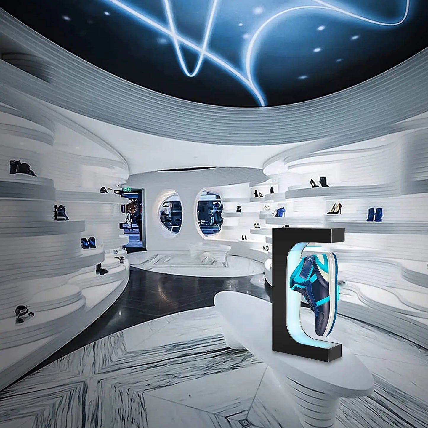 Levitating Shoe Display – Floating LED Sneaker Stand