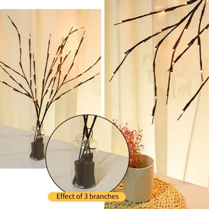 LED White Birch Branch Lights – Festive Twig Lamp