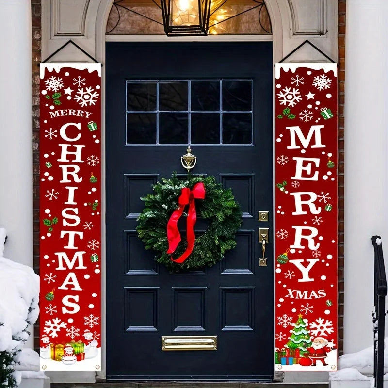 Pair of Christmas Hanging Banners – 180cm Festive Décor