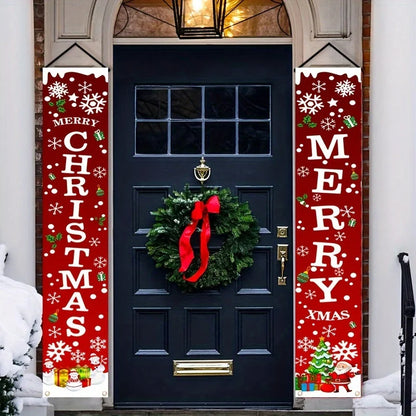 Pair of Christmas Hanging Banners – 180cm Festive Décor