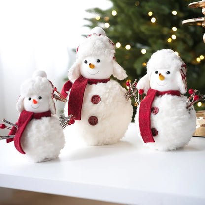 Plush Knitted Christmas Snowman