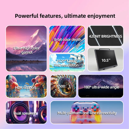 ZSUS 10.5" Portable Monitor – 1280P, 100% sRGB, Low Blue Light