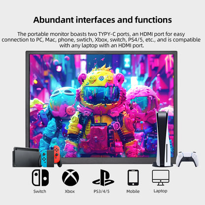 ZSUS 10.5" Portable Monitor – 1280P, 100% sRGB, Low Blue Light