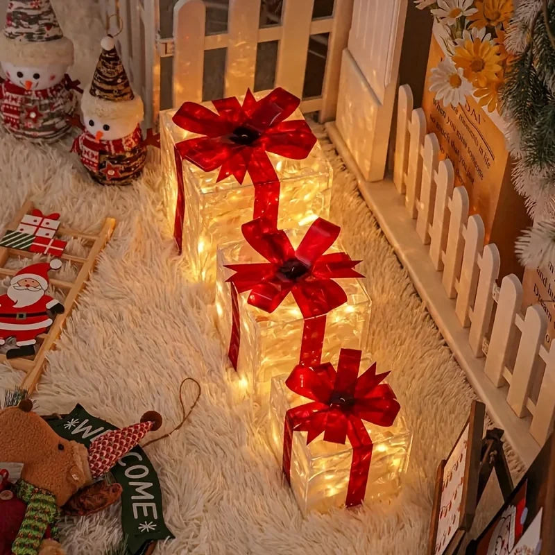 Christmas Luminous Decorative Lights – 3-Piece Set with Gift Box