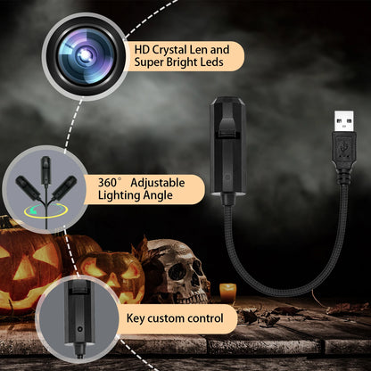 Moon Black Cat Projector Lamp – 360° Halloween Light